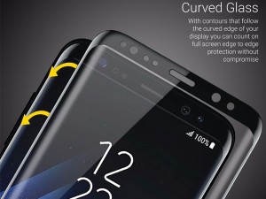 محافظ صفحه نمايش تمام چسب کوکوک مدل 4D Rounded Edges مناسب برای گوشی موبايل سامسونگ S8