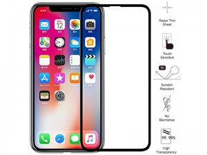 محافظ صفحه نمايش تمام چسب مدل Tempered Glass مناسب برای گوشی موبايل آیفون X