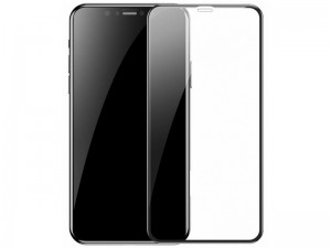 محافظ صفحه نمايش بیسوس مدل Full Coverage Curved Tempered Glass Protector مناسب برای گوشی موبایل آیفون Xs Max