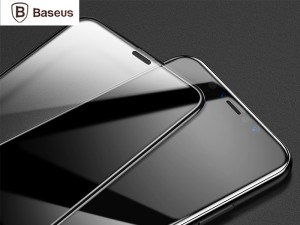محافظ صفحه نمايش بیسوس مدل Full Coverage Curved Tempered Glass Protector مناسب برای گوشی موبایل آیفون Xs Max