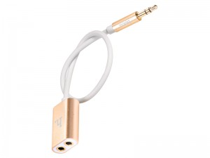 کابل انتقال صدا 3.5 میلی متری هوکو مدل UA1 1 In 2 به طول 0.2 متر