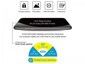 محافظ صفحه نمایش حریم شخصی بلوئو مدل ANTI-PEEP مناسب برای گوشی موبایل اپل iPhone 11/XR