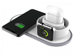 شارژر بی سیم سه کاره ارلدام مدل ET-WC9 Wireless Charge 3in1 مناسب برای شارژ گوشی، ایرپاد و اپل واچ