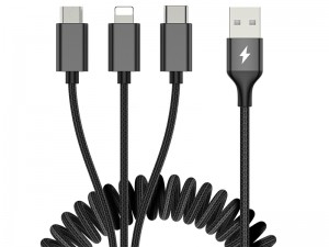 کابل سه سر راک مدل RCB0722 3in1 Metal Stretchable