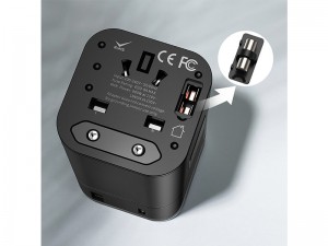 شارژر دیواری و آداپتور جهانی بیسوس مدل  Removable 2in1 universal travel adaptor PPS Quick Charger Edition