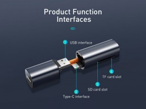 رم ریدر OTG بیسوس مدل Mini-Cabin Card Reader