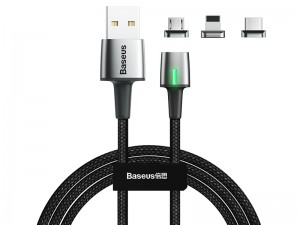 کابل مگنتی سه کاره بیسوس مدل Zinc Magnetic Cable Kit