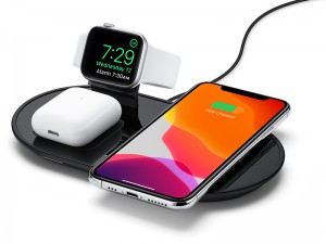 شارژر بی سیم سه کاره موفی مدل 3in1 Wireless Charging pad مناسب برای شارژ گوشی آیفون، ایرپاد و اپل واچ