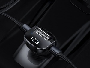 شارژر فندکی و پخش کننده بلوتوث بیسوس مدل Streamer F40 AUX Wireless MP3 Car Charger