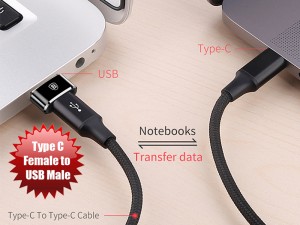 مبدل Type-C به USB بیسوس مدل Mini Type-C female to USB male adapter converter