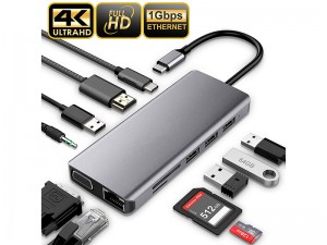 هاب 11 پورت USB-C پاورو لوژی مدل P11CHBGY