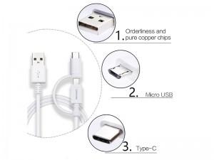 کابل دو کاره سامسونگ مدل USB Type-A to Micro USB & Type-C (غیر اصل)