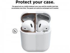 برچسب محافظ سطح داخلی کیس شارژ ایرپاد 2 برند الاگو مدل AirPods Dust Guard (پک 2 عددی)