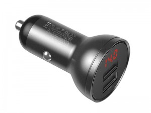 شارژر فندکی فست شارژ بیسوس مدل Digital Display Car Charger