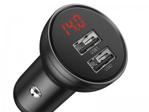 شارژر فندکی فست شارژ بیسوس مدل Digital Display Car Charger