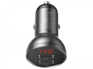 شارژر فندکی فست شارژ بیسوس مدل Digital Display Car Charger