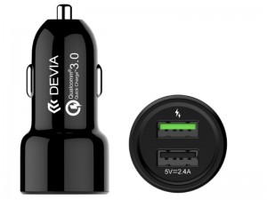 شارژر فندکی فست شارژ دیویا مدل Smart Dual USB Car Charger