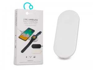 شارژر بی سیم دو کاره کوتچی مدل CS5160 مناسب برای شارژ گوشی و اپل واچ سری 1 تا 5