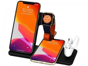 شارژر بی سیم چهار کاره مدل ABK-Q20 4 in 1 Wireless Charging Station مناسب برای شارژ گوشی، ایرپاد و اپل واچ