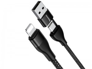 کابل شارژ و انتقال داده دو سر تایپ سی بیسوس مدل 2in1 Dual Output Cable