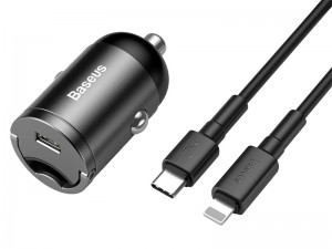 شارژر فندکی فست شارژ بیسوس مدل Tiny Star Mini PPS Quick Charger Suit بهمراه کابل تایپ سی به لایتنینگ