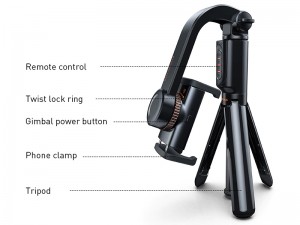 گیمبال و مونوپاد بلوتوثی سه پایه دار بیسوس مدل Lovely Folding Stand Selfie Stabilizer