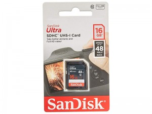 کارت حافظه SDHC سن دیسک مدل Ultra کلاس 10 استاندارد UHS-I سرعت 320X 48MBps ظرفیت 16 گیگابایت