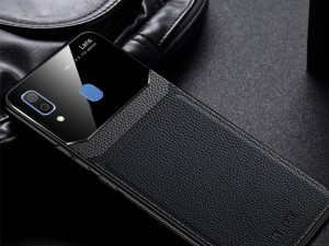 کاور دور دوخت چرم و گلس مدل Delicate Case مناسب برای گوشی موبایل سامسونگ A20/A30
