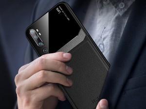 کاور دور دوخت چرم و گلس مدل Delicate Case مناسب برای گوشی موبایل شیائومی Mi CC9 Pro/Mi Note 10/Mi Note 10 Pro