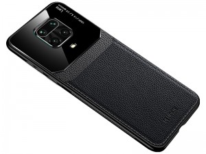 کاور دور دوخت چرم و گلس مدل Delicate Case مناسب برای گوشی موبایل شیائومی Redmi Note 9S/Note 9 Pro/Note 9 Pro Max