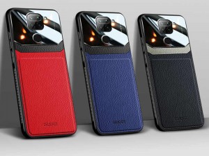 کاور دور دوخت چرم و گلس مدل Delicate Case مناسب برای گوشی موبایل شیائومی Redmi Note 9/Redmi 10x 4G
