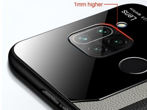 کاور دور دوخت چرم و گلس مدل Delicate Case مناسب برای گوشی موبایل شیائومی Redmi Note 9/Redmi 10x 4G