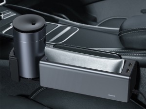 جعبه نظم دهنده داخل خودرو بیسوس مدل Deluxe Metal Armrest Console Organizer