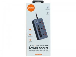 چند راهی برق پرودو مدل PD-5P3SQC (دارای 5 پورت USB)