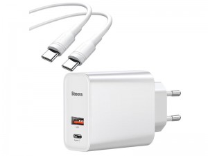 شارژر دیواری فست شارژ بیسوس مدل Speed Series PPS Quick Charger 30W بهمراه کابل دو سر تایپ سی