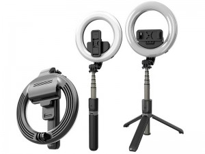 رینگ لایت عکاسی مدل L07 بهمراه مونوپاد بلوتوثی سه پایه دار