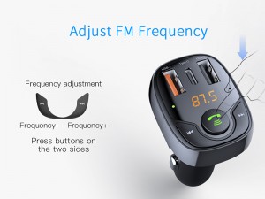 شارژر فندکی فست شارژ با قابلیت پخش موسیقی و مکالمه راک مدل B301 Bluetooth FM Transmitter