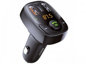 شارژر فندکی فست شارژ با قابلیت پخش موسیقی و مکالمه راک مدل B301 Bluetooth FM Transmitter