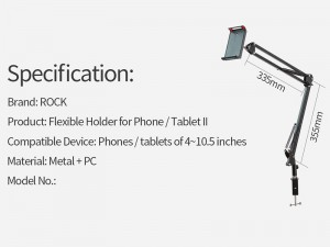 پایه نگهدارنده تبلت و گوشی موبایل راک مدل RPH0895 Flexible Adjustable Desktop