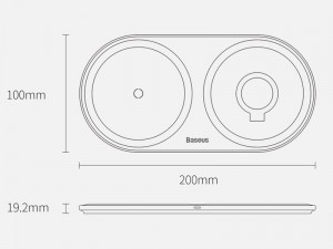 شارژر بی سیم دو کاره بیسوس مدل Planet 2in1 Cable Winder+Wireless Charger