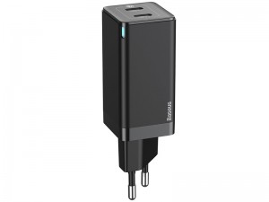 شارژر دیواری فست شارژ بیسوس مدل GaN Mini Quick Charger 45W بهمراه کابل دو سر تایپ سی