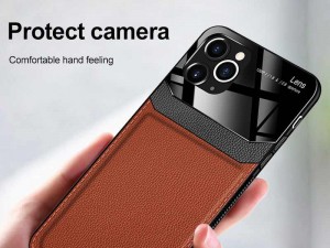 کاور دور دوخت چرم و گلس مدل Delicate Case مناسب برای گوشی موبایل iPhone 12 Pro Max