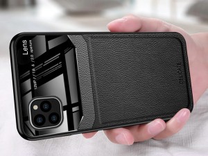 کاور دور دوخت چرم و گلس مدل Delicate Case مناسب برای گوشی موبایل iPhone 12 Pro Max