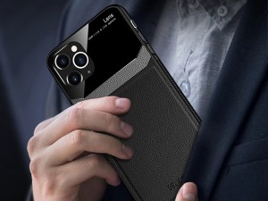 کاور دور دوخت چرم و گلس مدل Delicate Case مناسب برای گوشی موبایل iPhone 12 Pro Max