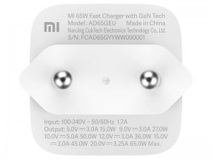 شارژر دیواری فست شارژ  شیائومی مدل AD65GEU Mi 65W Fast Charger With GaN Tech