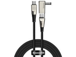 کابل دو سر تایپ سی به سوزنی لپ تاپ بیسوس مدل One-for-two Fast Charging Data Cable Type-C to C+DC 100W CA1T2-A01