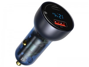 شارژر فندکی سوپر شارژ بیسوس مدل Particular Digital Display QC + PPS Dual Quick Charger 65W CCKX-C0G