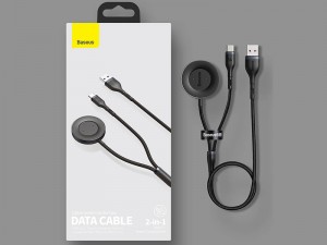 کابل سوپر شارژ دوکاره بیسوس مدل Cafule Series One-for-two Data Cable USB to C+ Watch Charging Dock با قابلیت شارژ ساعت هوشمند هوآوی