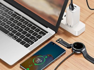 کابل سوپر شارژ دوکاره بیسوس مدل Cafule Series One-for-two Data Cable USB to C+ Watch Charging Dock با قابلیت شارژ ساعت هوشمند هوآوی