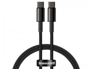 کابل فست شارژ دو سر تایپ سی بیسوس مدل Tungsten Gold Fast Charging Data Cable 100W CATWJ-01 به طول 1 متر